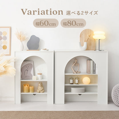 マントルピース型収納ラック 幅60cm ホワイト